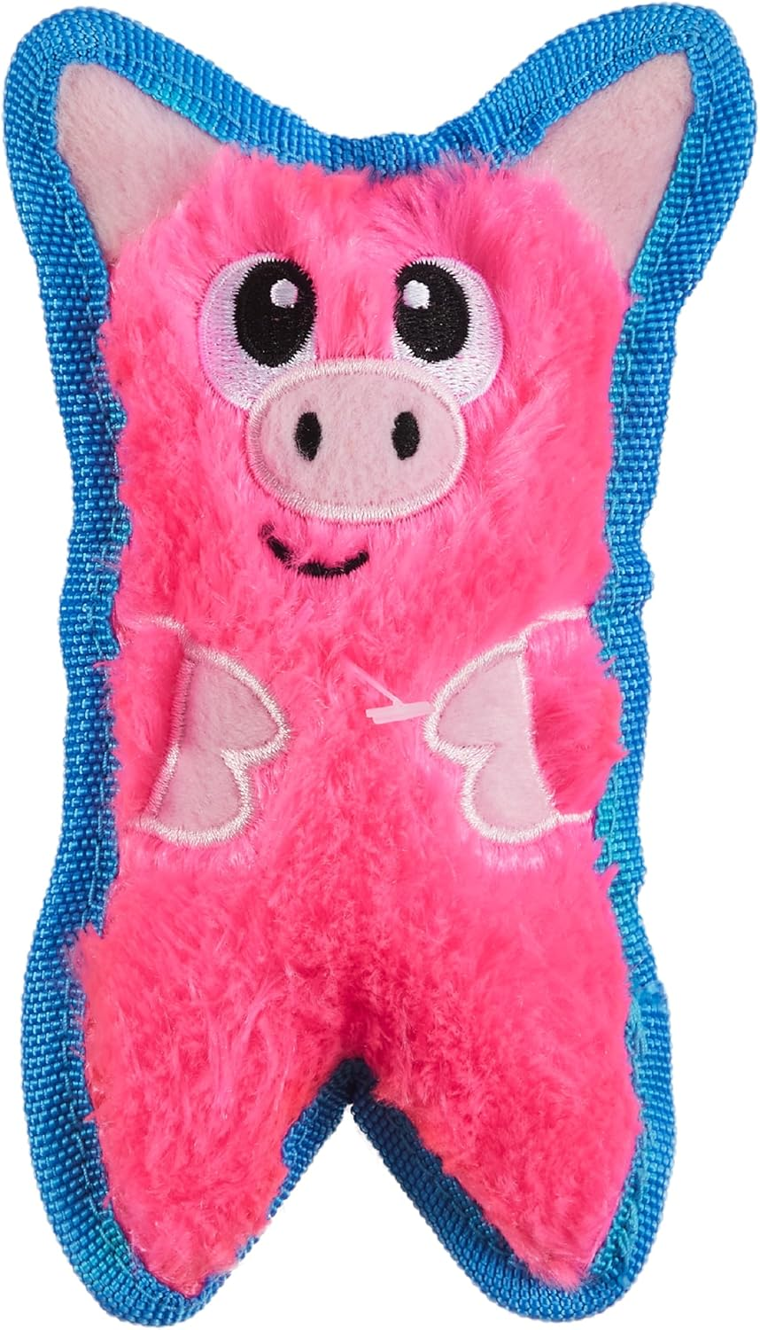 Tough Squeaky Plush Dog Toy - No Stuffing Pig Mini | Petcetera